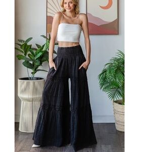 Oli & Hali Elegant Black Wide Leg Pants
